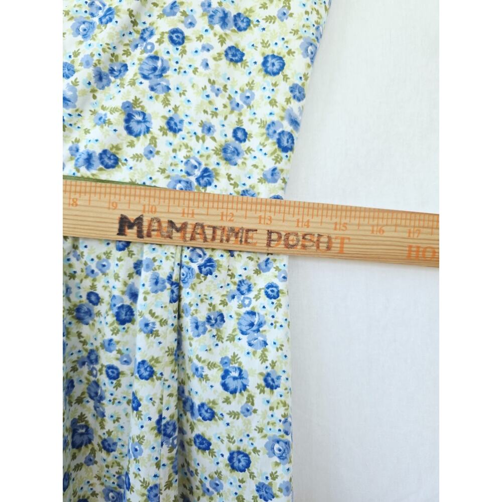 Anthro Odille Midi Dress Size 6 White Blue Sage Coquette Garden Wedding Cotton - Picture 9 of 11